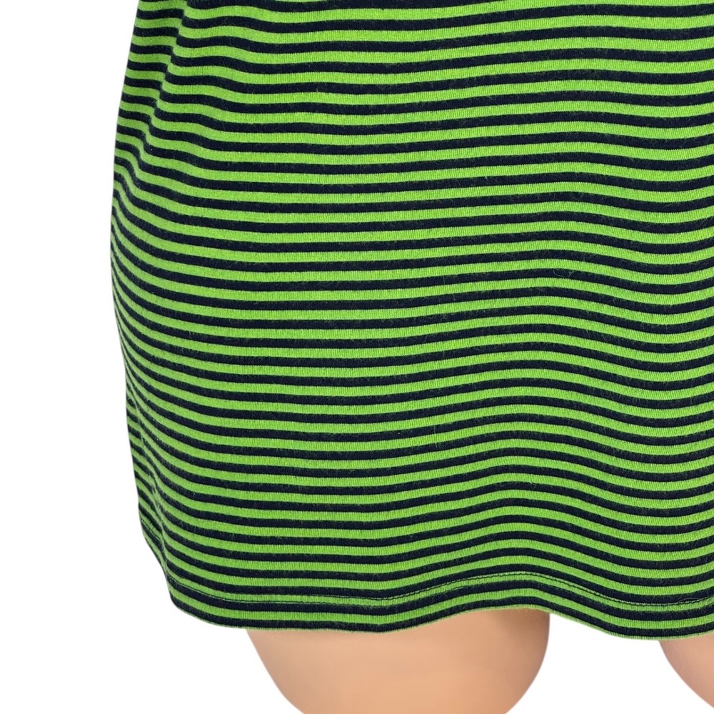 Talbots Women's Large Green Navy Blue Striped Scoop Neck Tank Top Picot Trim - Picture 4 of 9